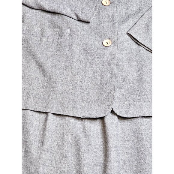 Vintage Alfred Dunner Women Gray Blazer & Skirt Suit Set Size 16 Polyester Blend - Picture 2 of 15
